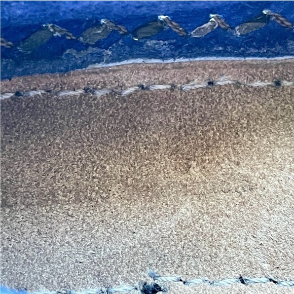 RICARDO MEDINA BEATRIZ VALENZUELA HANDMADE COBALT BLUE LEATHER ESPADRILLES SHOES - Picture 7 of 7